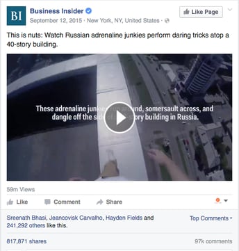 Engagement Labs | Business Insider Social example