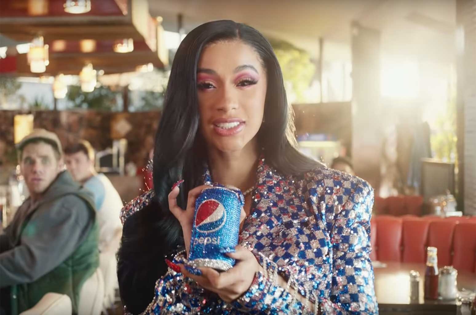 Cardi B in Pepsi's Super Bowl LIII commercial.